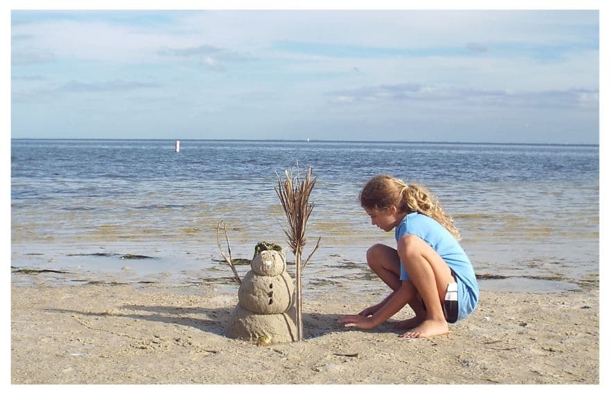 Building a sandman at the beach with kids