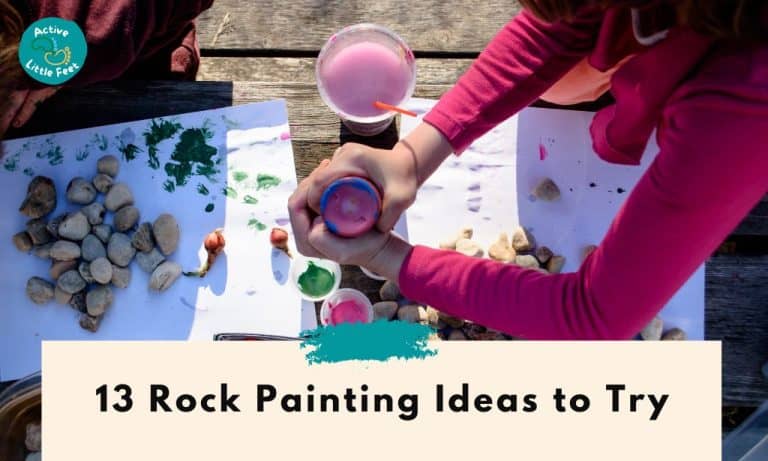 A girl painting rocks