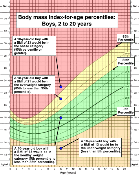 Growth Chart according to the CDC